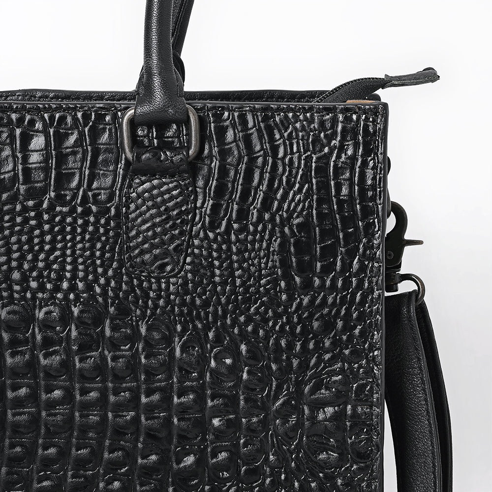 American Darling Tote Crocodile Embossed Genuine Leather Women Bag Western Handbag Purse