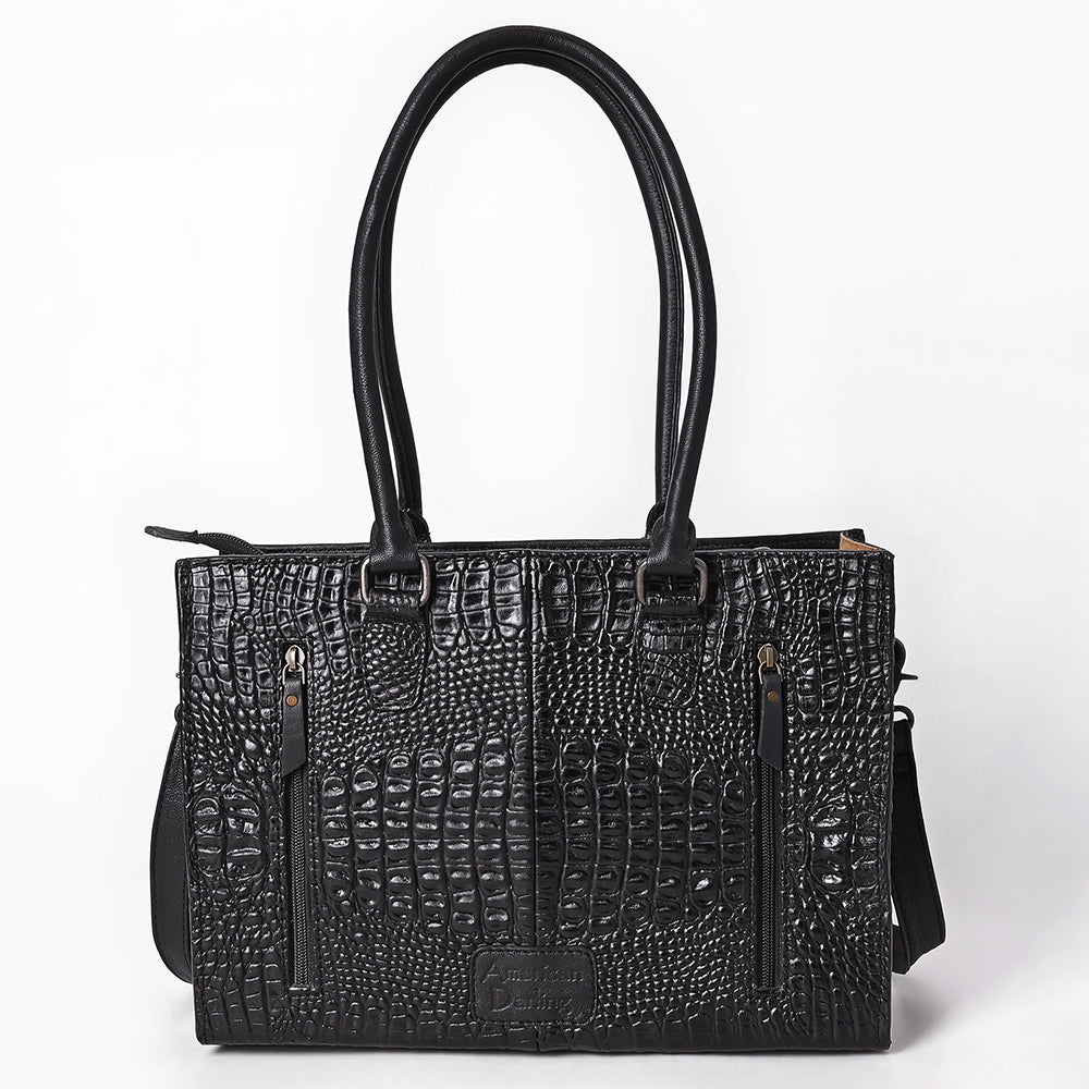 American Darling Tote Crocodile Embossed Genuine Leather Women Bag Western Handbag Purse