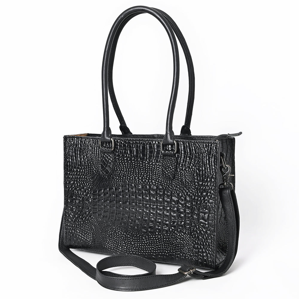 American Darling Tote Crocodile Embossed Genuine Leather Women Bag Western Handbag Purse