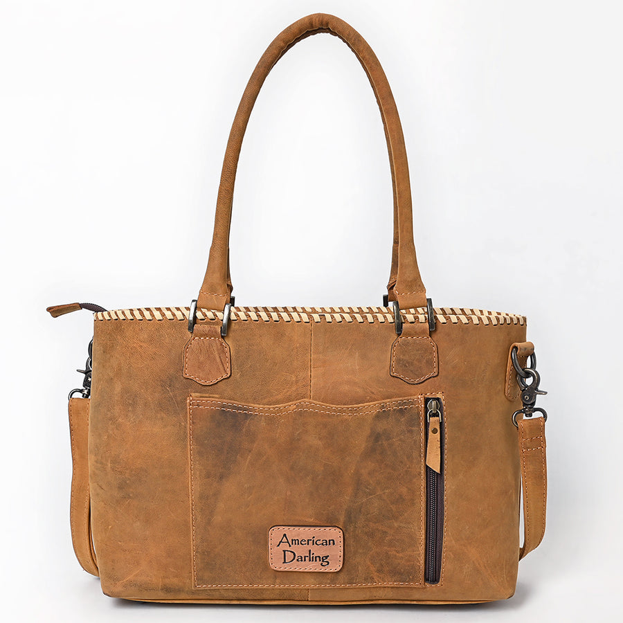 American Darling Cross body Bag, Handcrafted Western Leather Purse with Boot Stitching, Rivets, and Fringes for Women