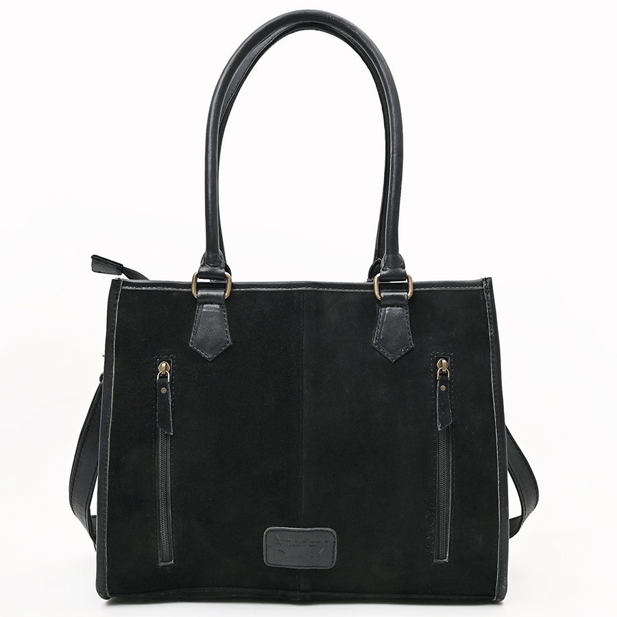American Darling Tote Bag for Women, Boot Stitched Genuine Suede & Vegetable-Tanned Full Grain Leather Western Purse, YKK Zipper