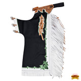 HILASON Western Horse Bull Riding Safety Leather Protective Vest & Rodeo Chaps Combo