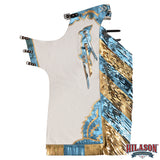 HILASON Western Horse Bull Riding Safety Leather Protective Vest & Rodeo Chaps Combo