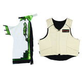 HILASON Western Horse Bull Riding Safety Leather Protective Vest & Rodeo Chaps Combo