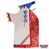 HILASON Western Horse Bull Riding Safety Leather Protective Vest & Rodeo Chaps Combo