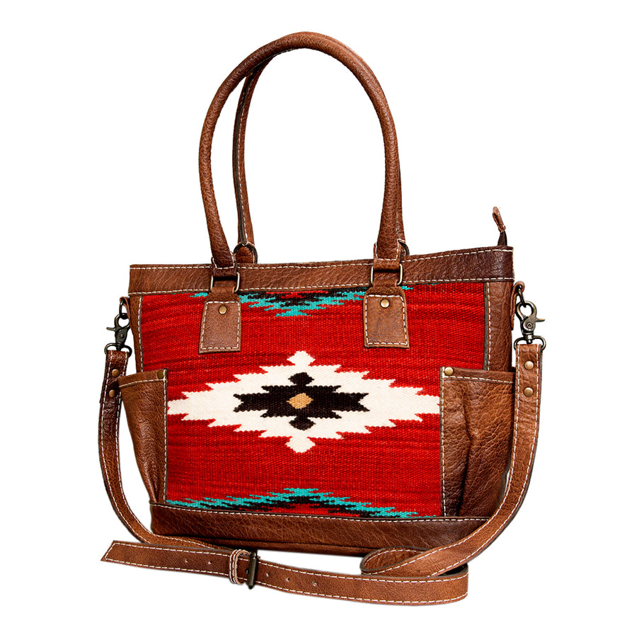American Darling Women's Tote Bag Western Saddle Blanket Genuine Leather Handbag and Ladies Purse