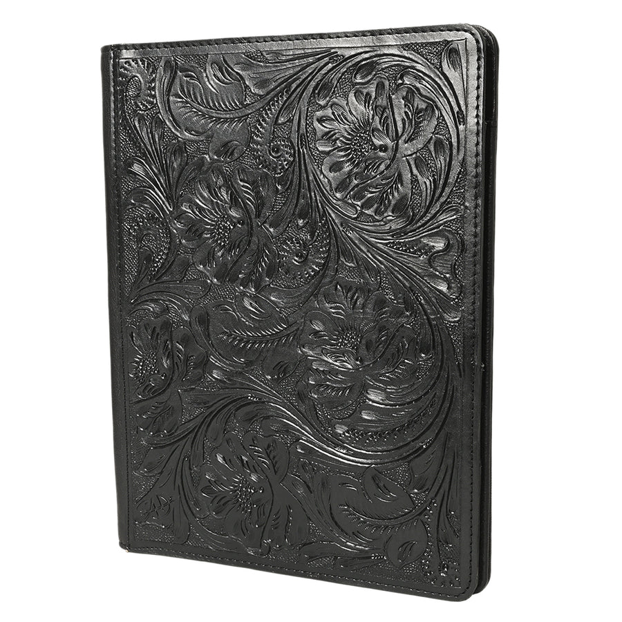 American Darling Western Portfolio Bag – Hand-Tooled Floral Carved Genuine Leather Organizer Case for Work, Travel & Daily Use