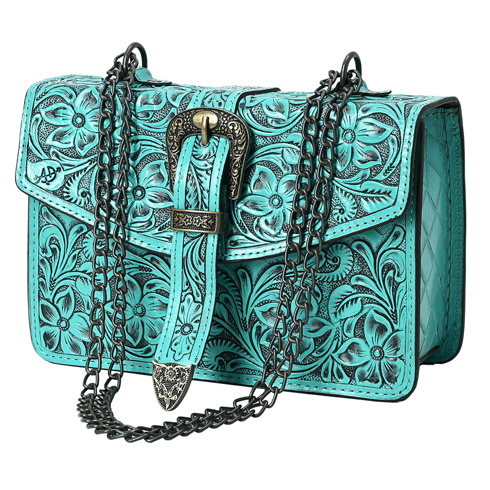 American Darling Small Crossbody Beautifully Hand Tooled Genuine Leather women bag western handbag purse