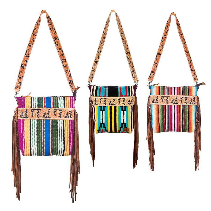 American Darling Large Crossbody Saddle Blanket Genuine Leather Western Women Bag Handbag Purse | Travel Bags College Casual