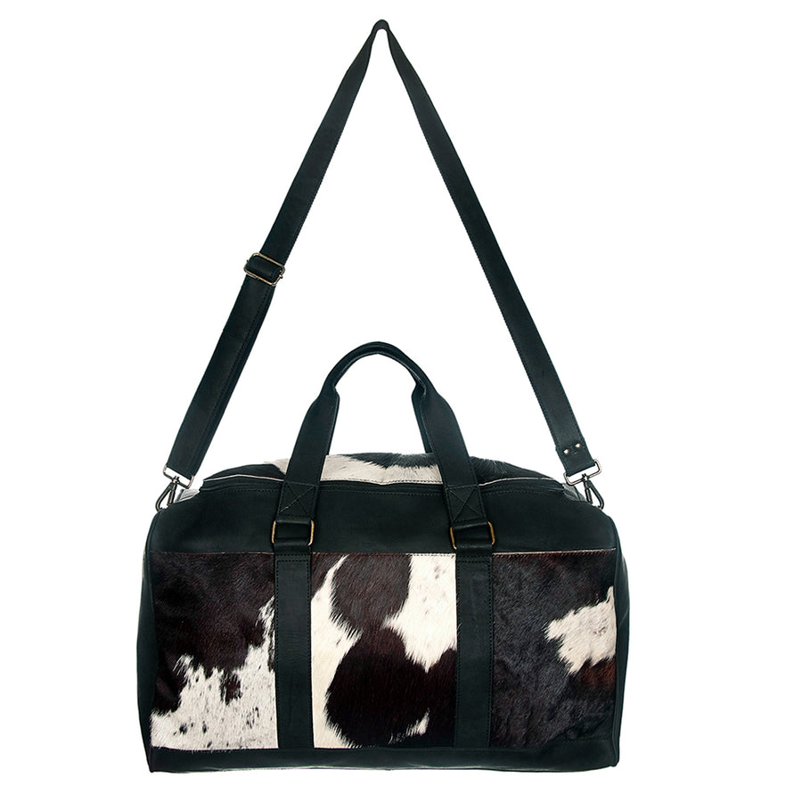American Darling Duffel Bag Handcrafted from Hair-On Cowhide and Genuine Leather with YKK Zipper and Large Capacity