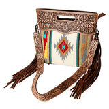 American Darling Clutch Hand Tooled Saddle Blanket Fabric Genuine Leather Western Women Bag Handbag Purse | Purses for Cute