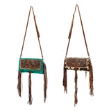 American Darling Organiser Hand Tooled Hair-On Genuine Leather Western Women Bag Handbag Purse | Travel Bags College Casual