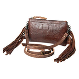 American Darling Coin Purse Crocodile Embossed Genuine Leather Western Women Bag | Handbag Wallet Purses for
