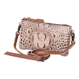 American Darling Coin Purse Crocodile Embossed Genuine Leather Western Women Bag | Handbag Wallet Purses for