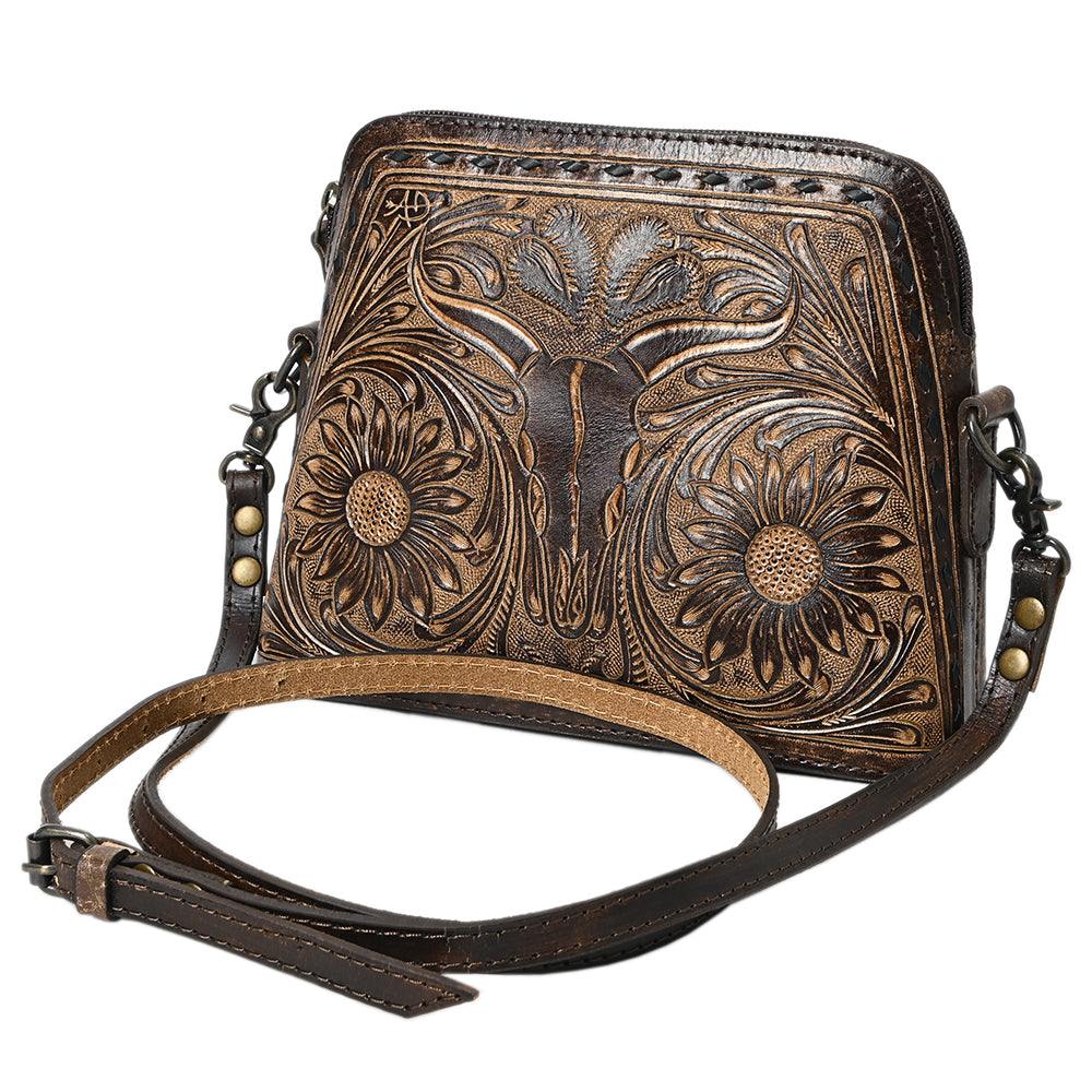 American Darling Cross Body Hand Tooled Genuine Leather Western Women Bag Handbag Purse | Crossbody for Cute