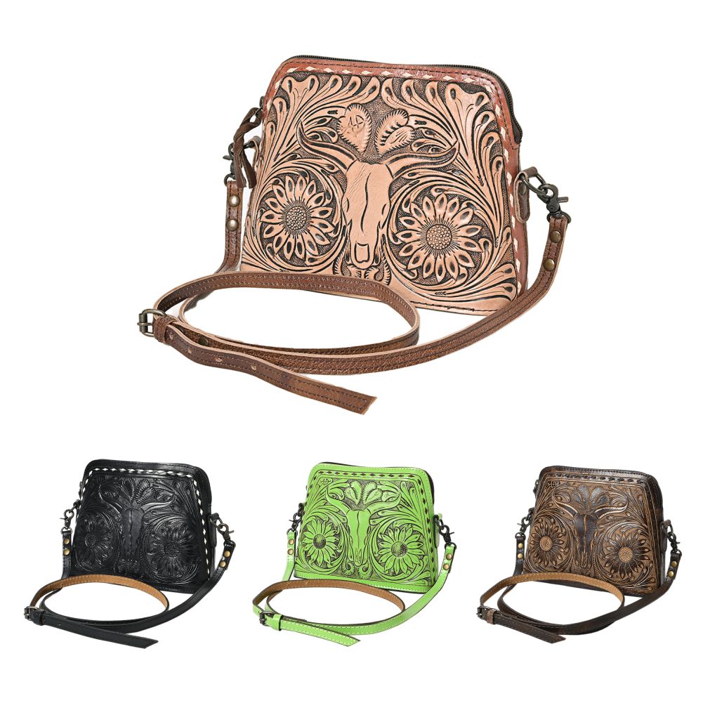 American Darling Cross Body Hand Tooled Genuine Leather Western Women Bag Handbag Purse | Crossbody for Cute