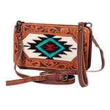 American Darling Clutch Hand Tooled Saddle Blanket Genuine Leather Western Women Bag Handbag Purse | for Cute