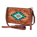 American Darling Clutch Hand Tooled Saddle Blanket Genuine Leather Western Women Bag Handbag Purse | for Cute