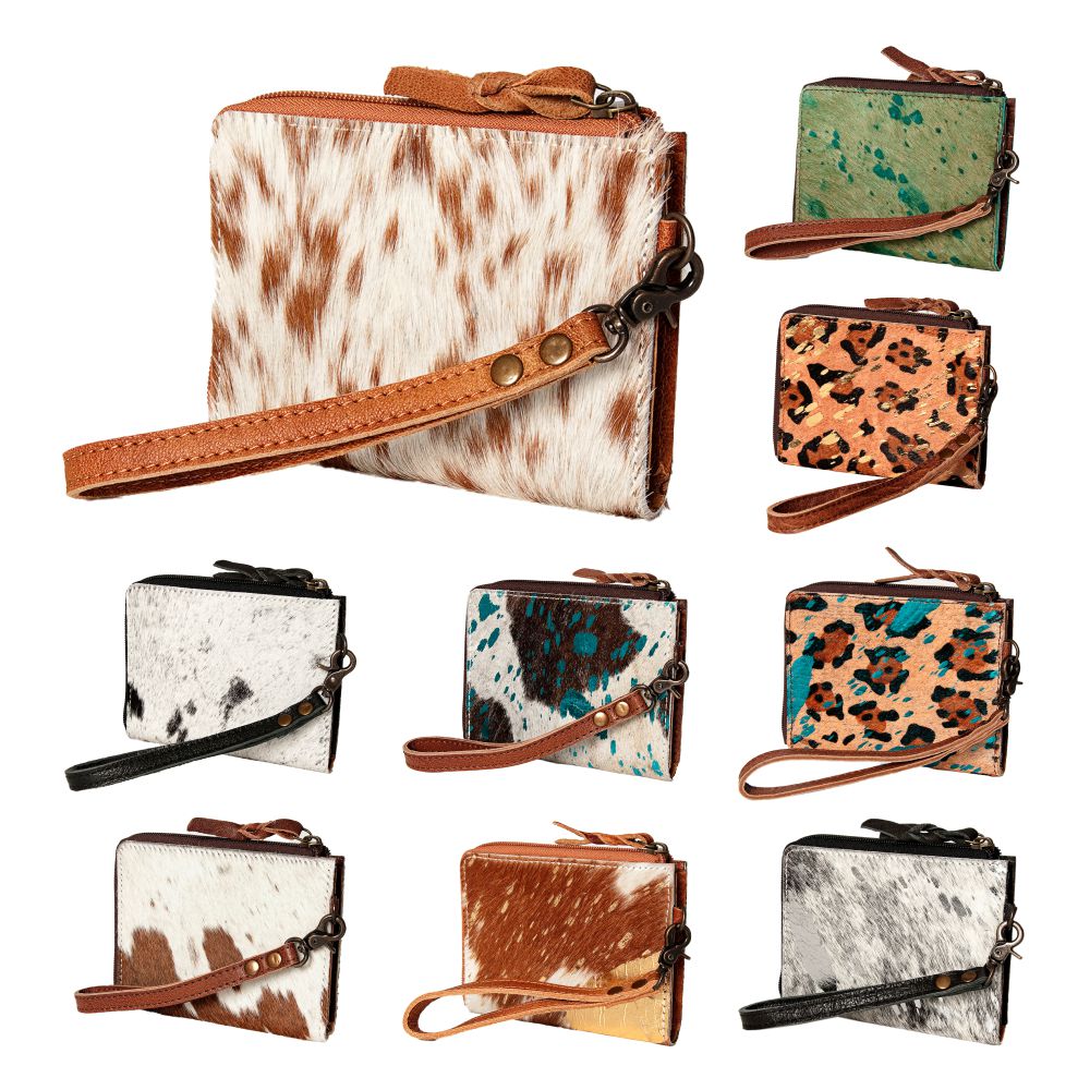 American Darling Coin Purse Hair on Genuine Leather Western Women Bag | Handbag Wristlet Travel Clutch