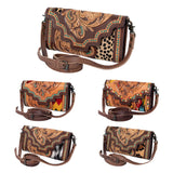 American Darling Messenger Saddle Blanket Fabric Genuine Leather Western Women Bag Handbag Purse | Cute