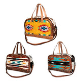 American Darling Duffel Saddle Blanket Hair On Genuine Leather Western Women Bag | Handbag Duffle Weekend Travel Bags