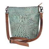 American Darling Cross Body Crocodile Embossed Genuine Leather Western Women Bag Handbag Purse | Crossbody for Cute