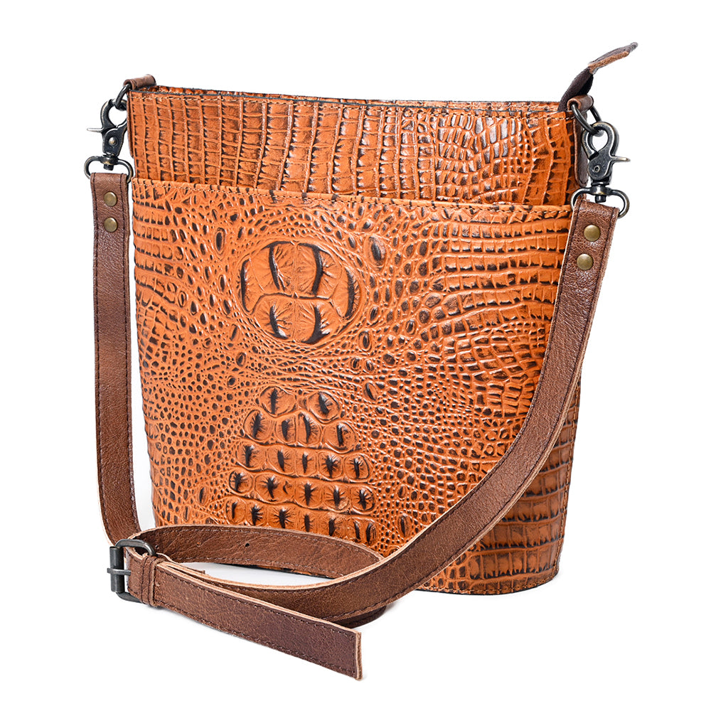 American Darling Cross Body Crocodile Embossed Genuine Leather Western Women Bag Handbag Purse | Crossbody for Cute
