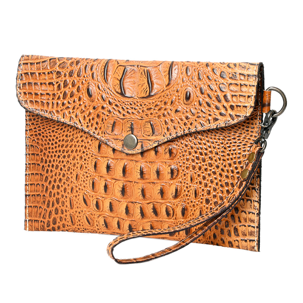 American Darling Coin Purse Crocodile Embossed Genuine Leather Western Women Bag | Handbag Wallet Purses