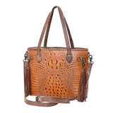 American Darling Tote Crocodile Embossed Genuine Leather Western Women Bag Handbag | for Cute Laptop