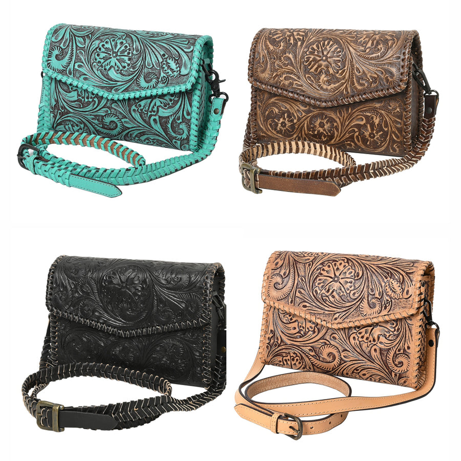 American Darling Wallet Hand Tooled Genuine Leather Western Women Bag | Wristlet Travel