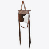 American Darling Messenger Beautifully Hand Tooled Hair on Genuine Leather women handbag