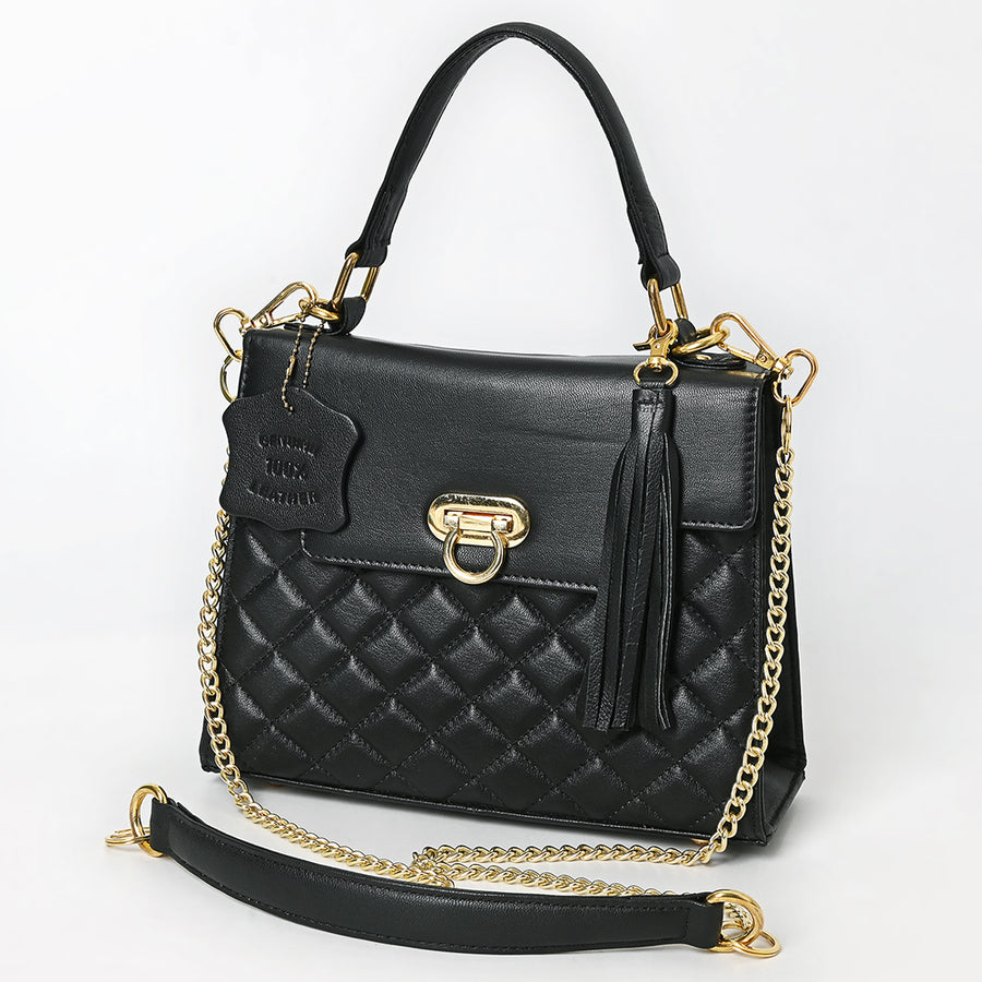 Never Mind Western Cross Body Genuine Leather Handbag Purse Wallet Bag For Women Girls Black - Uhorse