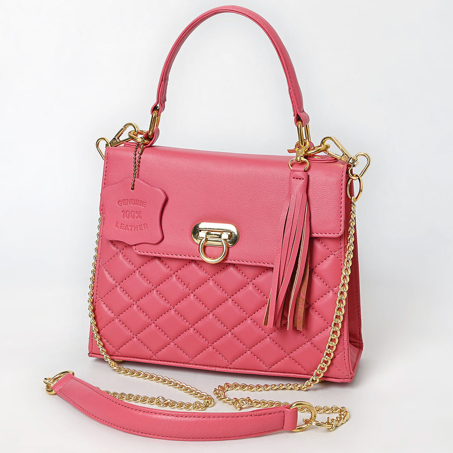Never Mind Western Cross Body Genuine Leather Handbag Purse Wallet Bag For Women Girls Pink - Uhorse
