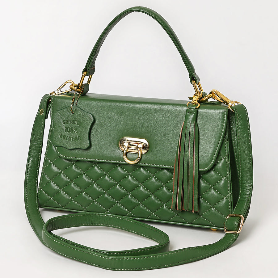 Never Mind Western Cross Body Genuine Leather Handbag Purse Wallet Bag For Women Girls Green - Uhorse