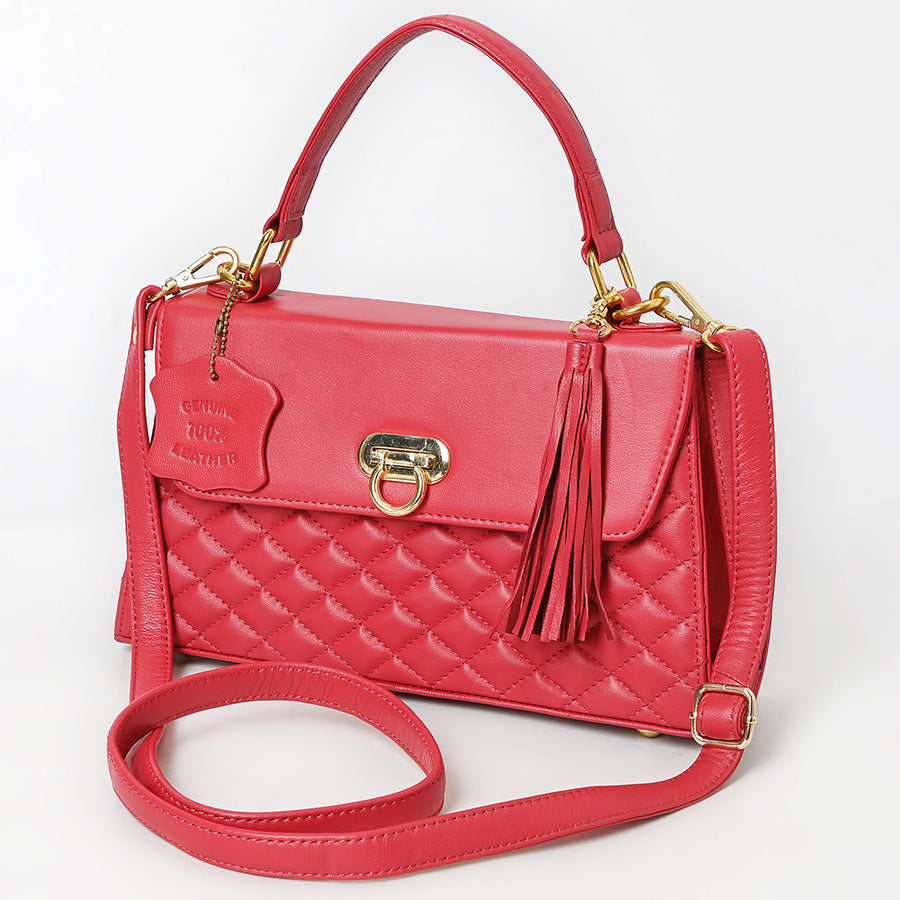 Never Mind Western Cross Body Genuine Leather Handbag Purse Wallet Bag For Women Girls Red - Uhorse
