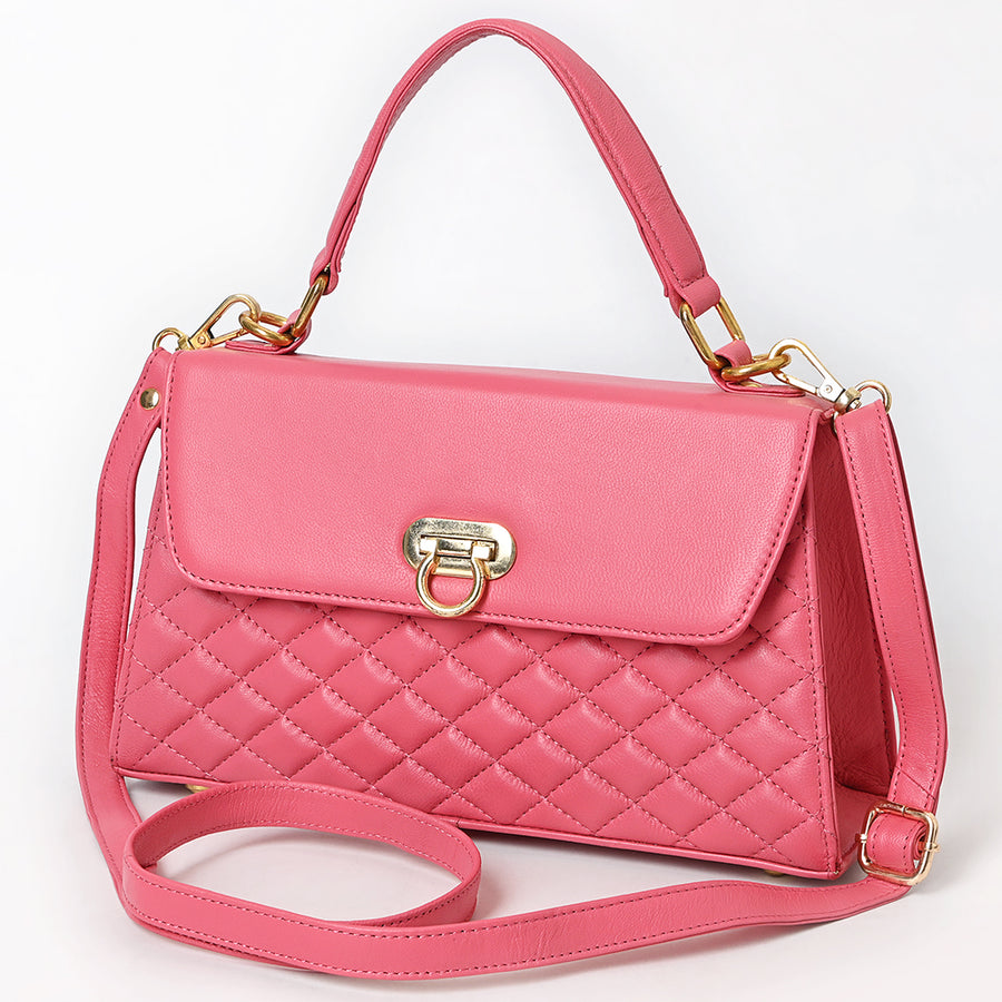 Never Mind Western Cross Body Genuine Leather Handbag Purse Wallet Bag For Women Girls Pink - Uhorse
