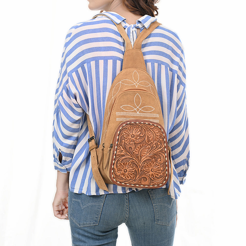 American Darling Sling Hand Tooled Genuine Leather Women Bag Western Handbag Purse