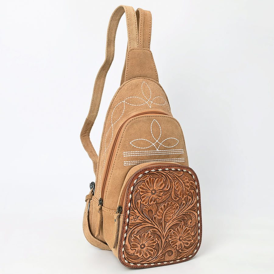 American Darling Sling Hand Tooled Genuine Leather Suede bag | Fanny Pack for Women