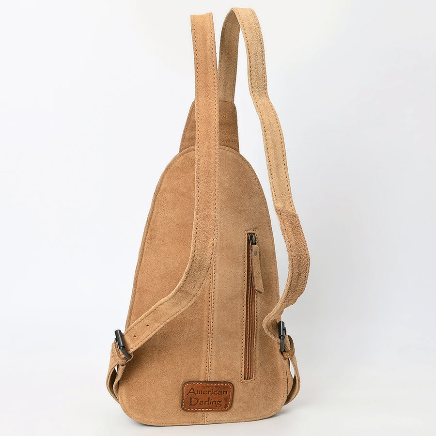 American Darling Sling Hand Tooled Genuine Leather Suede bag | Fanny Pack for Women