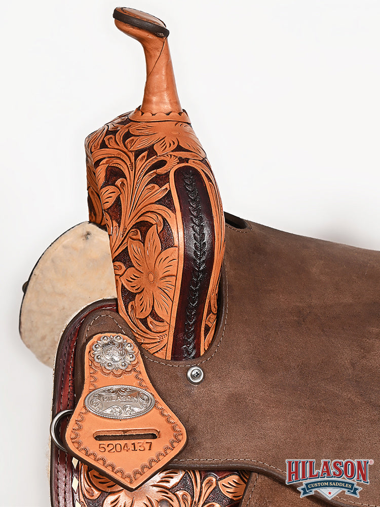 Flex Tree Western Horse Saddle In American Leather Barrel Trail Hilason