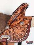 Flex Tree Western Horse Saddle In American Leather Barrel Trail Hilason