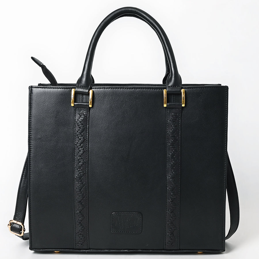 Never Mind Briefcase Genuine Leather Women Bag Western Handbag Purse
