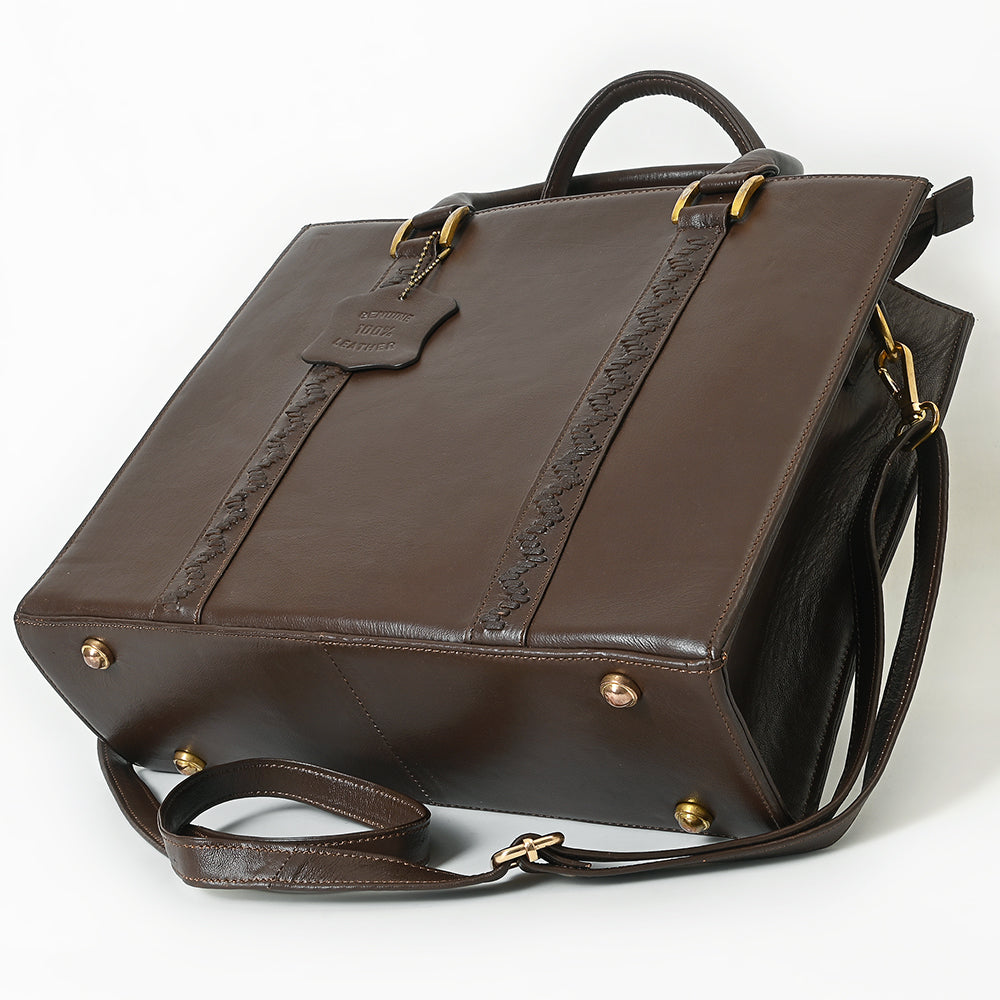 Never Mind Briefcase Genuine Leather Women Bag Western Handbag Purse