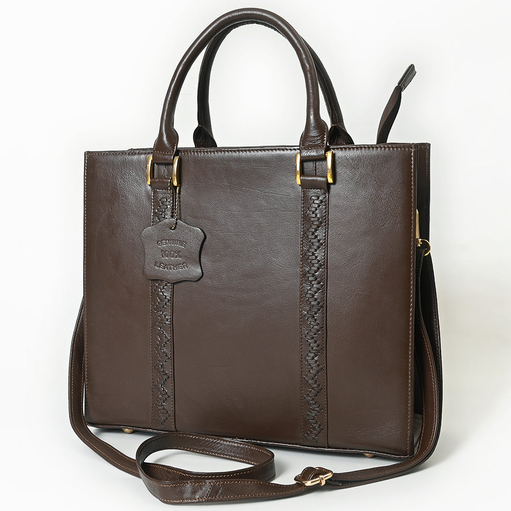 Never Mind Briefcase Genuine Leather Women Bag Western Handbag Purse