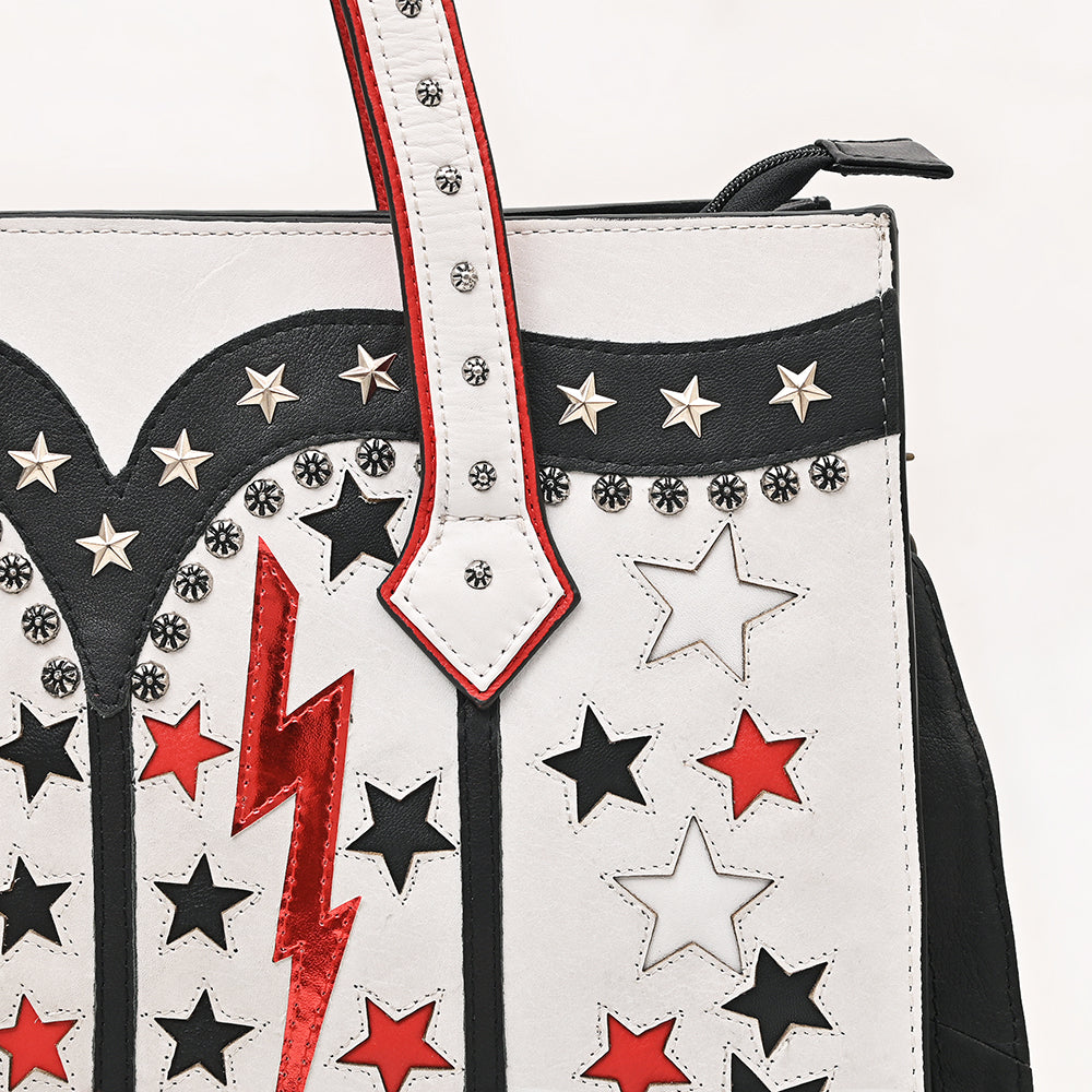 American Darling Tote Hand Printed Genuine Leather Women Bag Western Handbag Purse