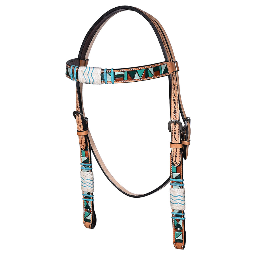 HILASON Western Horse Headstall & Breast Collar American Leather Hand Carving