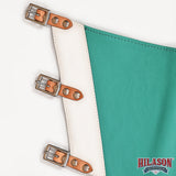 HILASON Pro Rodeo Bull Riding Chaps Genuine Leather Turquoise