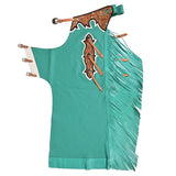HILASON Pro Rodeo Bull Riding Chaps Genuine Leather Turquoise