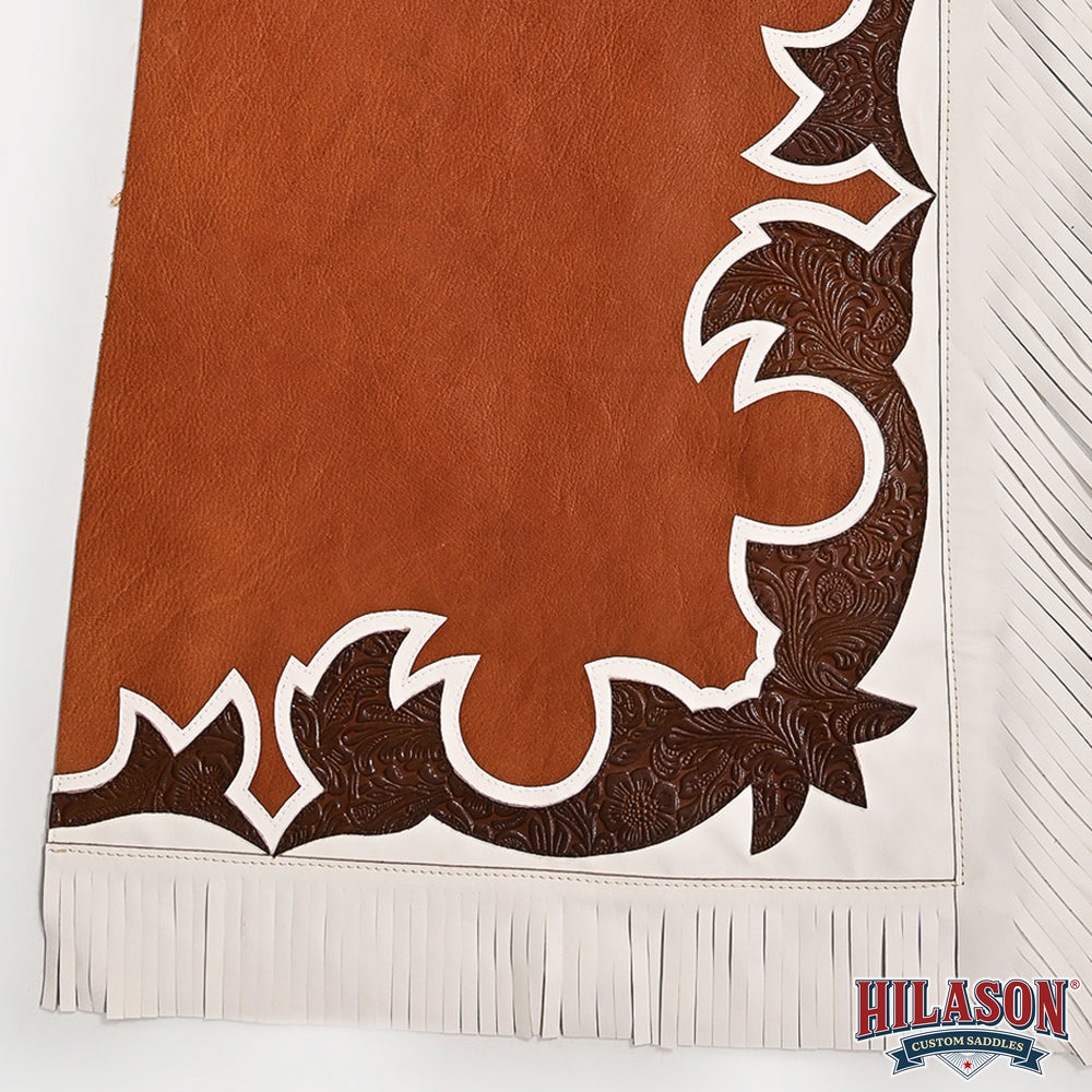 HILASON Pro Rodeo Bull Riding Chaps Genuine Leather Brown
