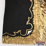 HILASON Pro Rodeo Bull Riding Chaps Genuine Leather Black